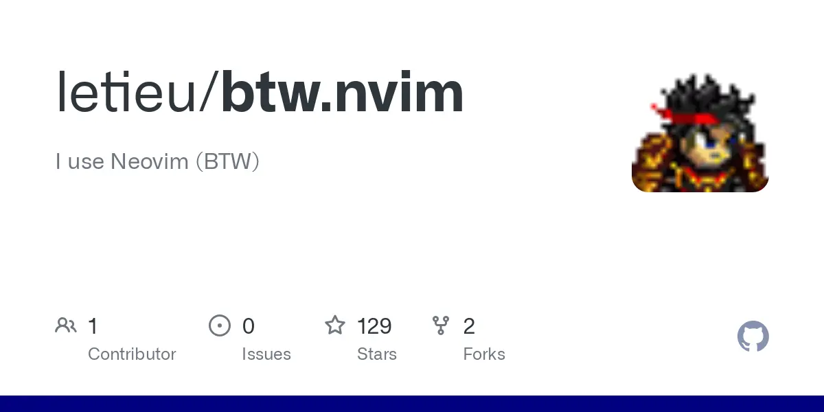 GitHub - letieu/btw.nvim: I use Neovim (BTW)