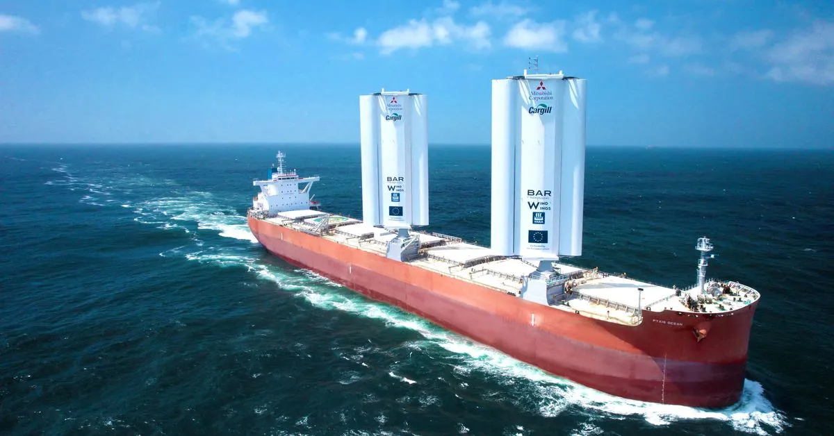 Cargill chartered ship sets sail to test wind power at sea