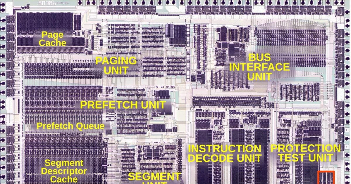 Inside the Intel 386 processor die: the clock circuit