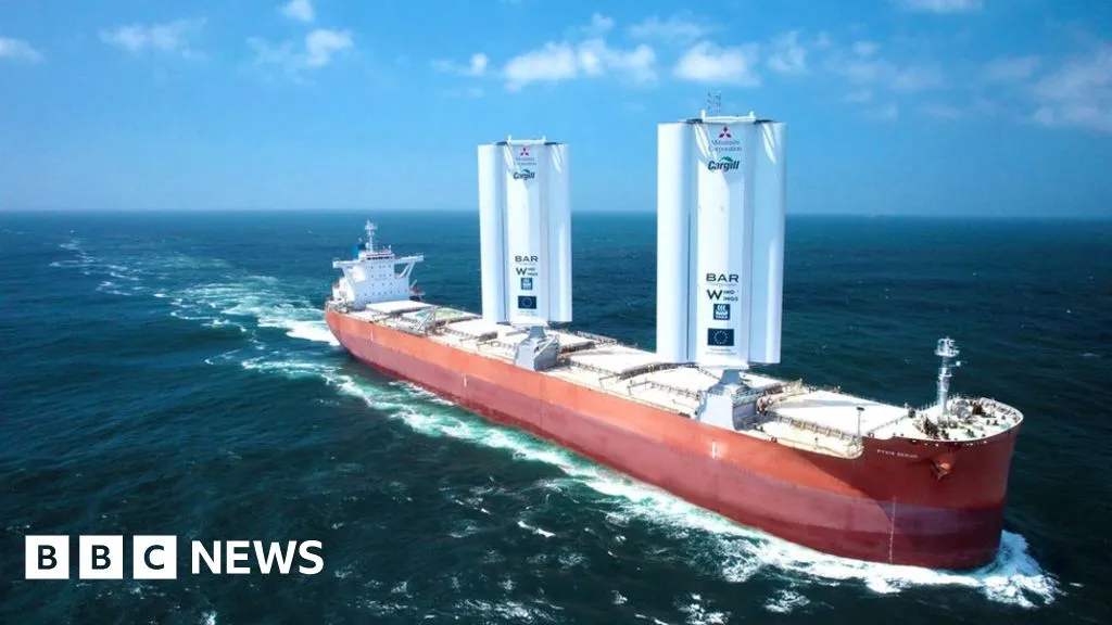 Pioneering wind-powered cargo ship sets sail