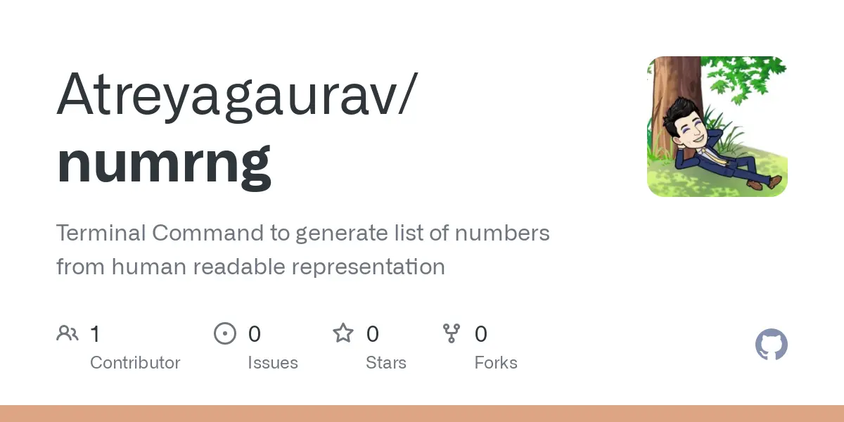 GitHub - Atreyagaurav/numrng: Terminal Command to generate list of numbers from human readable representation