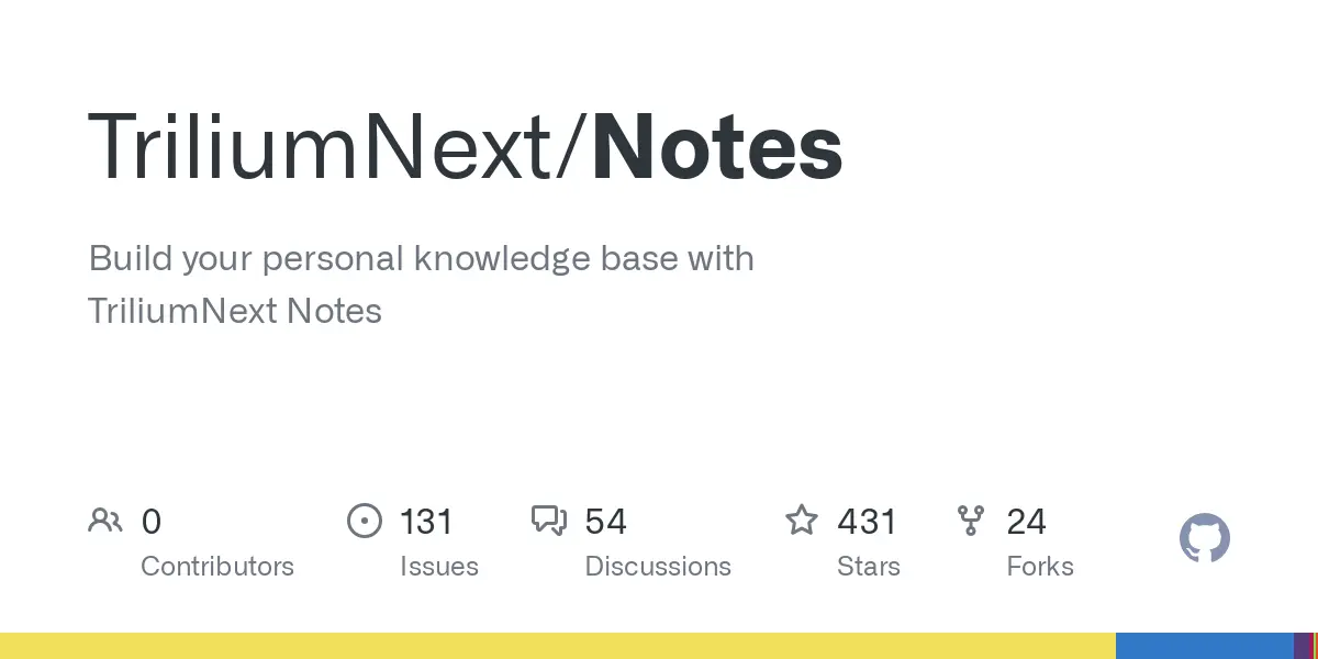 GitHub - TriliumNext/Notes: Build your personal knowledge base with TriliumNext Notes