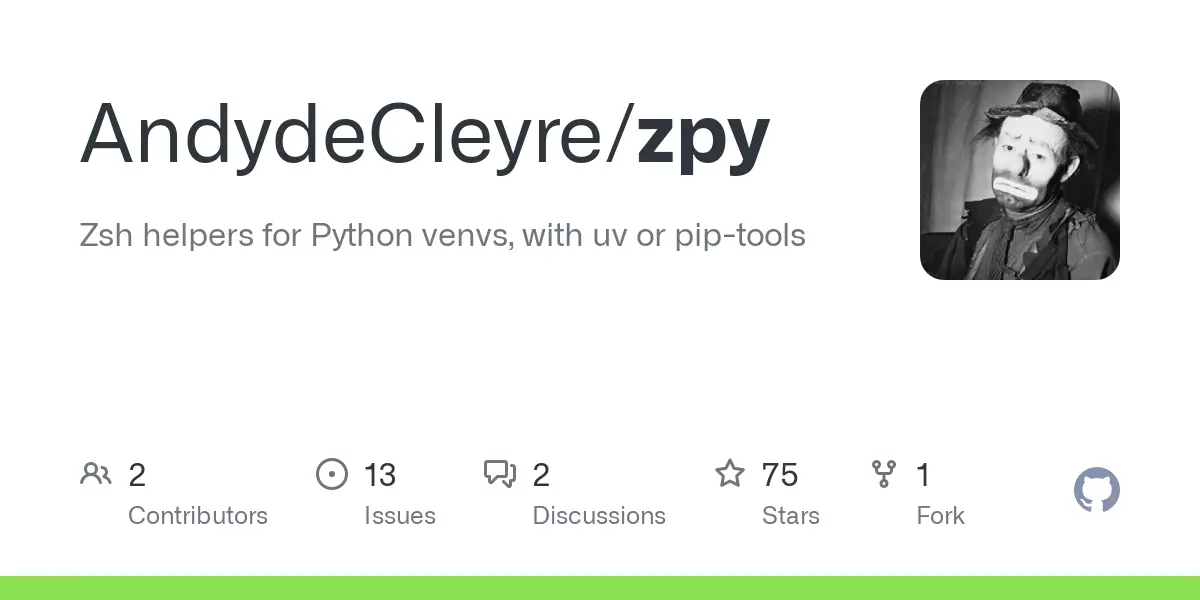 GitHub - AndydeCleyre/zpy: Zsh helpers for Python venvs, with uv or pip-tools