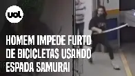 ‘Samurai de BH’: Homem impede furto de bicicletas em prédio usando katana