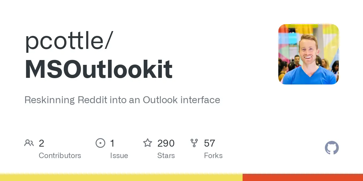 GitHub - pcottle/MSOutlookit: Reskinning Reddit into an Outlook interface