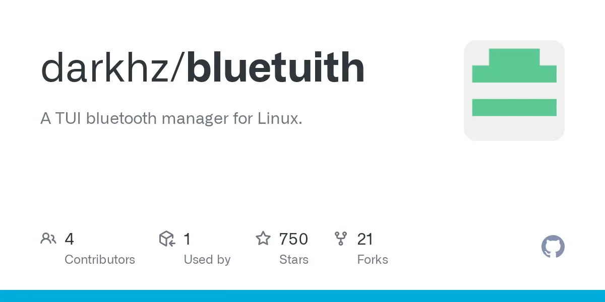 GitHub - darkhz/bluetuith: A TUI bluetooth manager for Linux.