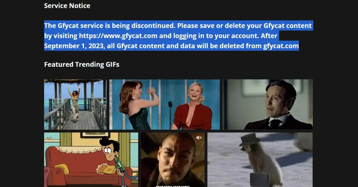 Gfycat is shutting down on September 1st | Engadget