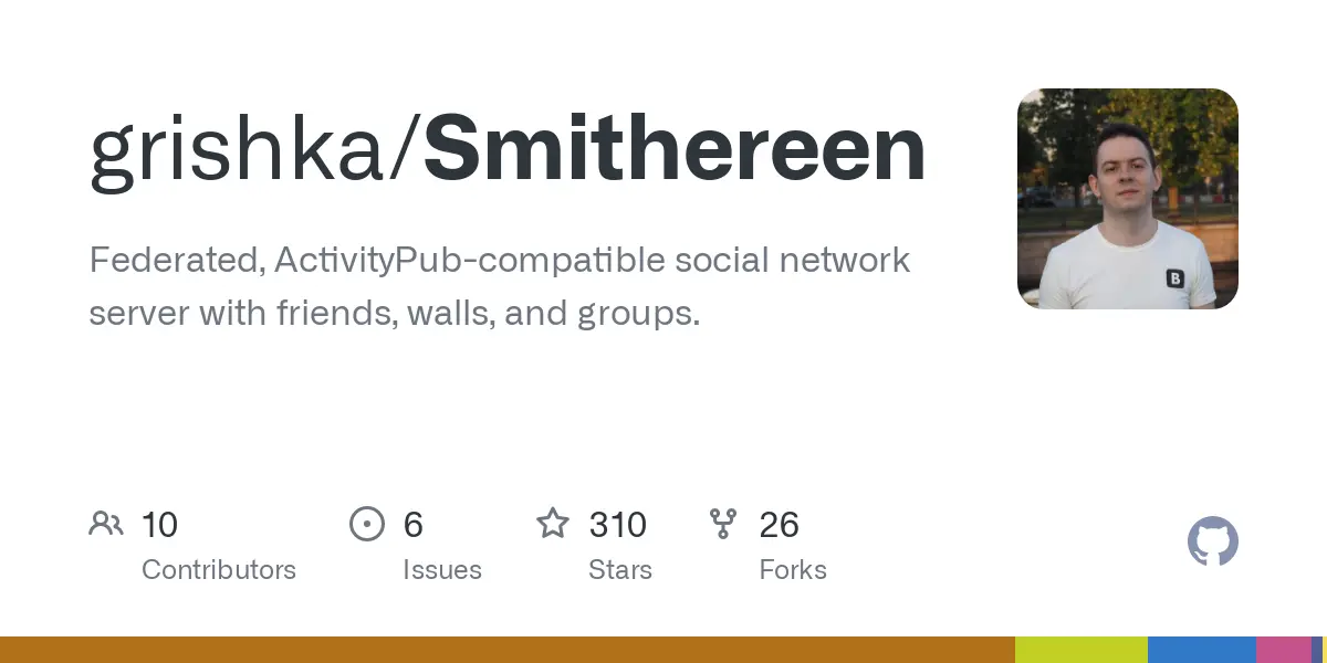 GitHub - grishka/Smithereen: Federated, ActivityPub-compatible social network server with friends, walls, and groups.