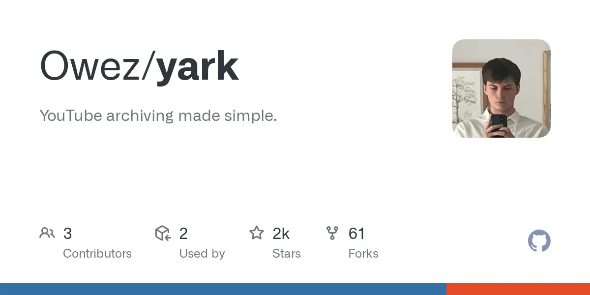 GitHub - Owez/yark: YouTube archiving made simple.