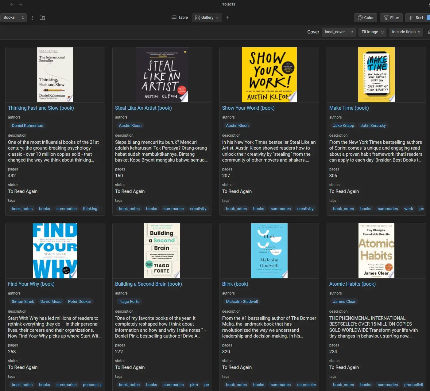 How I manage books and summaries in Obsidian