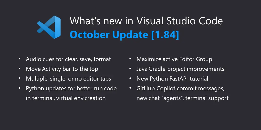 Visual Studio Code October 2023