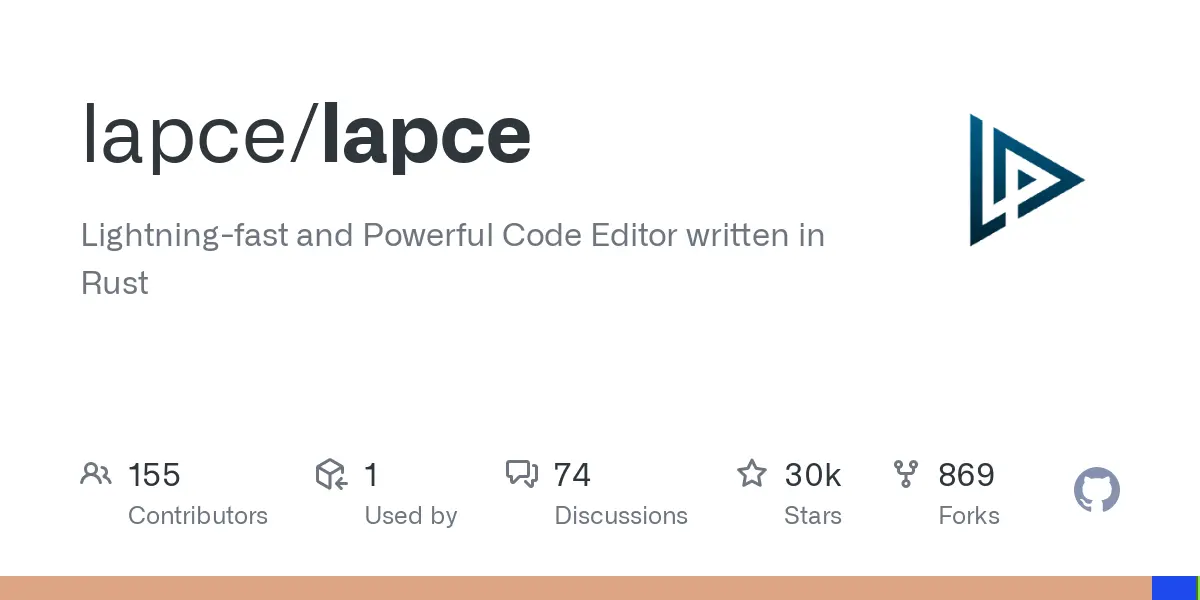 GitHub - lapce/lapce: Lightning-fast and Powerful Code Editor written in Rust