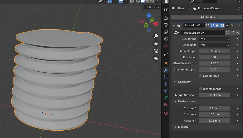 Procedural threads in Blender with geometry nodes