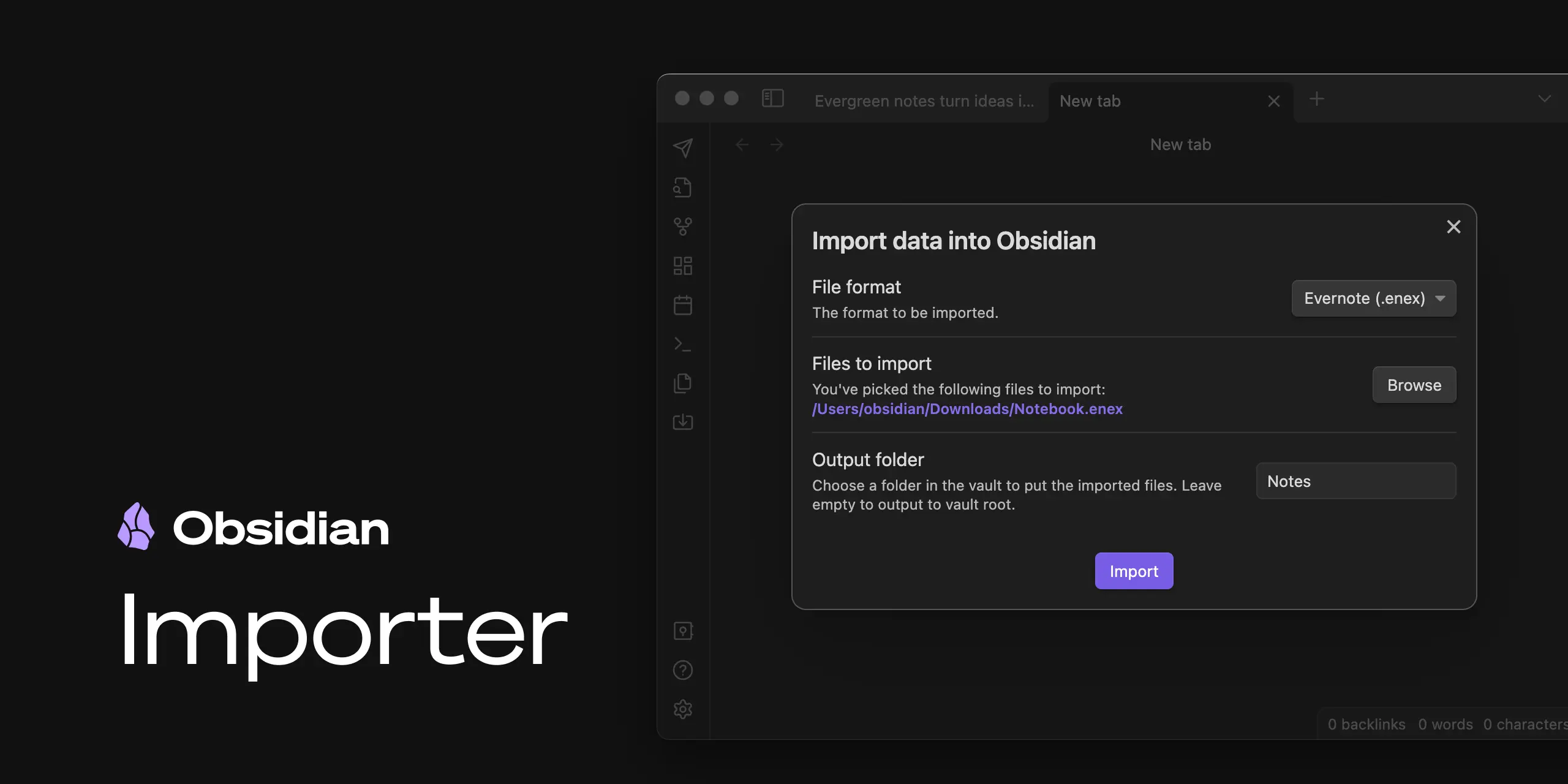 GitHub - obsidianmd/obsidian-importer: Obsidian Importer lets you import notes from other apps and file formats into your Obsidian vault.