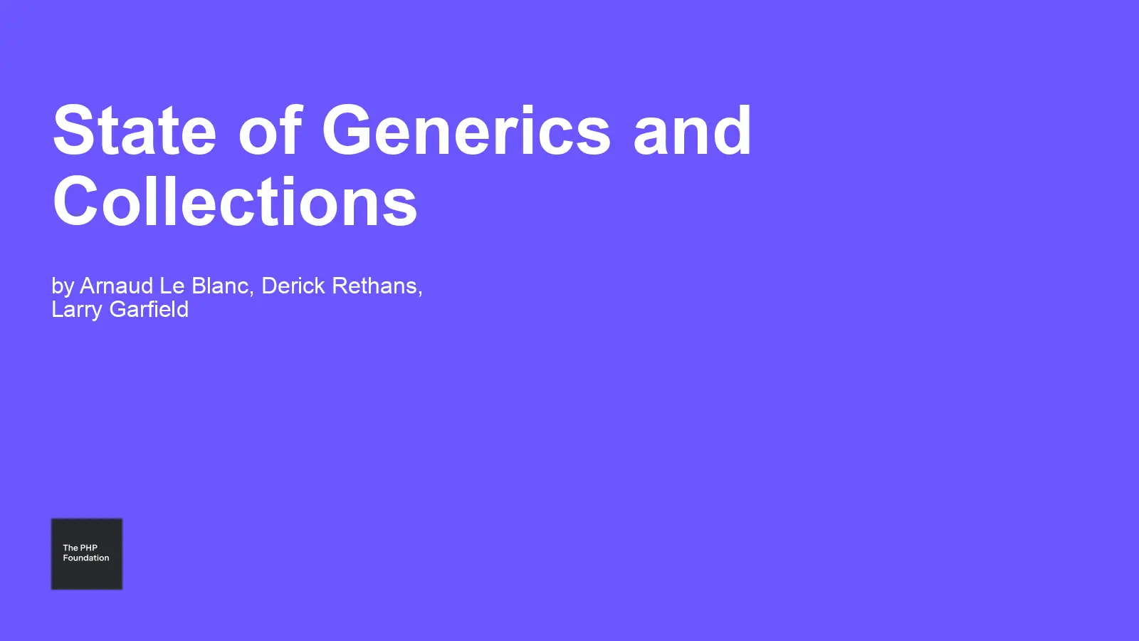 State of Generics and Collections