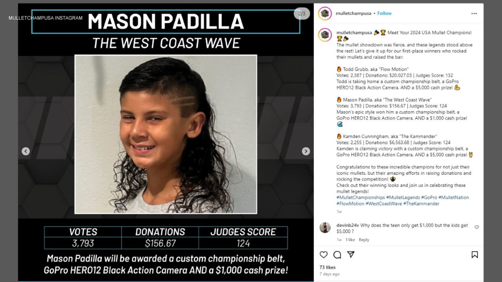 Bay Area teen wins USA Mullet Championship with his 'West Coast wave' hairdo