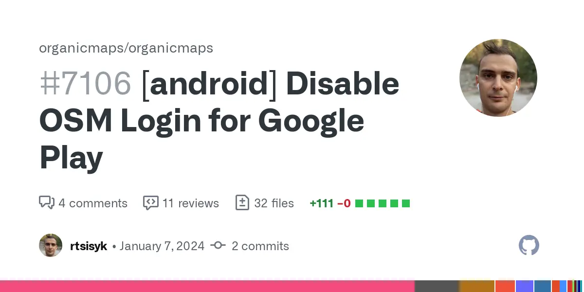 [android] Disable OSM Login for Google Play by rtsisyk · Pull Request #7106 · organicmaps/organicmaps