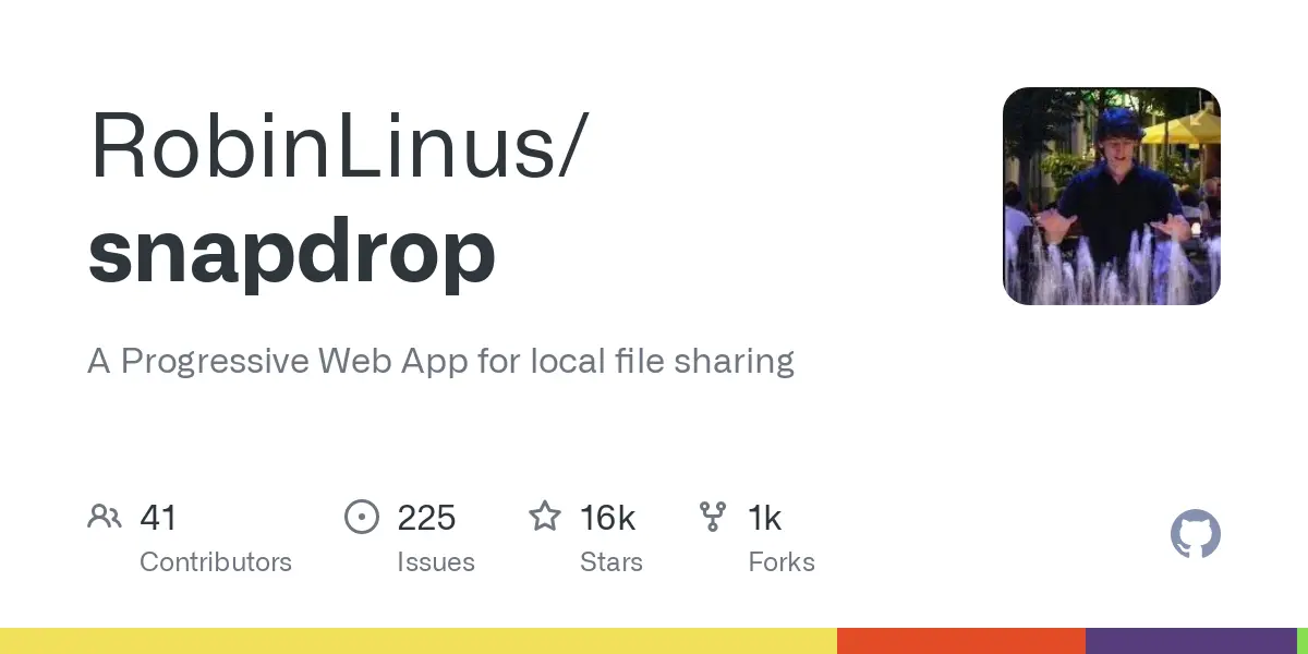 GitHub - RobinLinus/snapdrop: A Progressive Web App for local file sharing