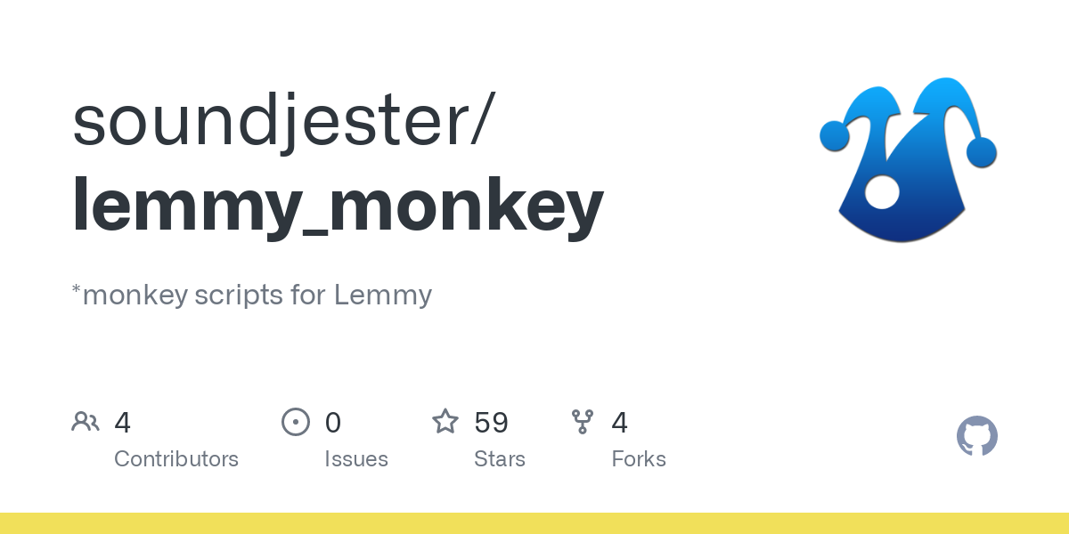 GitHub - soundjester/lemmy_monkey: *monkey scripts for Lemmy