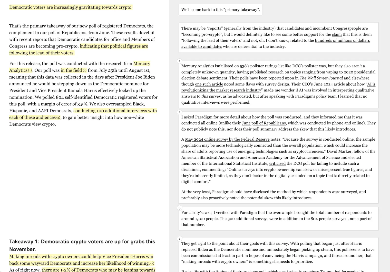 Annotated: Paradigm’s July 2024 Democratic Public Opinion Poll