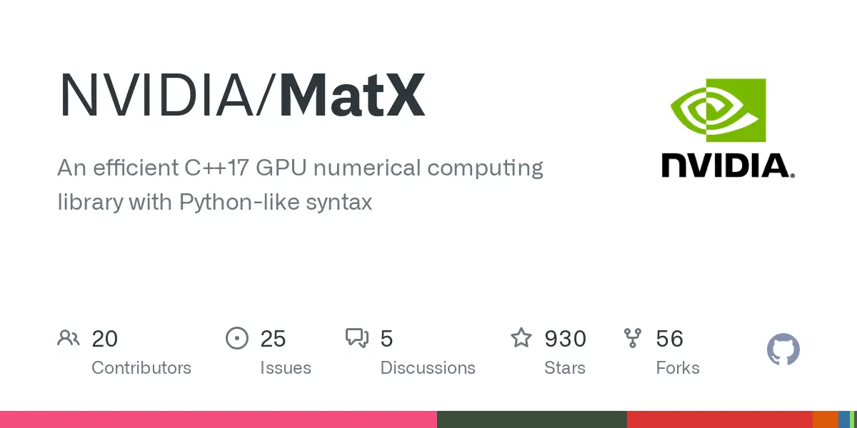 GitHub - NVIDIA/MatX: An efficient C++17 GPU numerical computing library with Python-like syntax