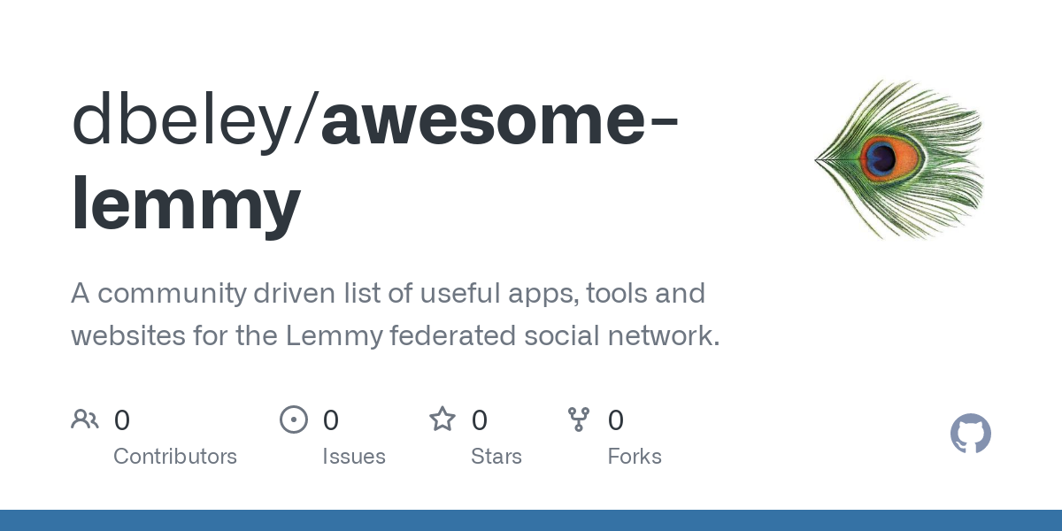 awesome-lemmy/README.md at master · dbeley/awesome-lemmy