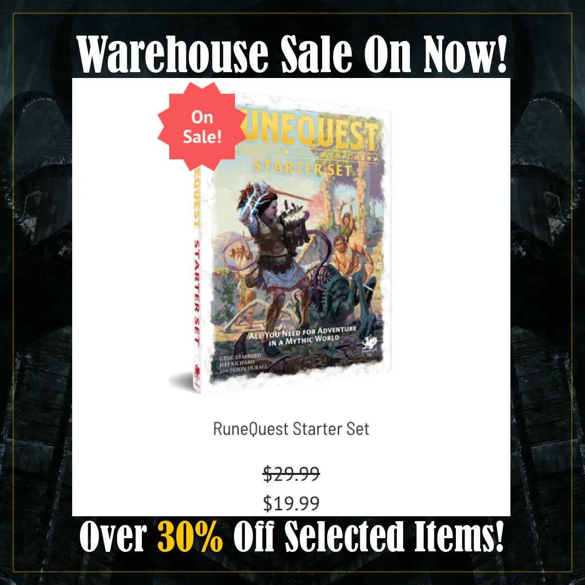 RuneQuest Starter Set is added to our 2024 Warehouse Sale: save 33%