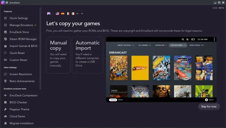 EmuDeck 2.3 Beta brings a new unified UI and multi language support