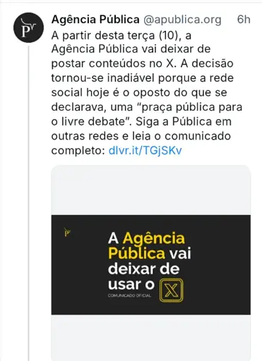 Print do post feito na rede social BlueSky