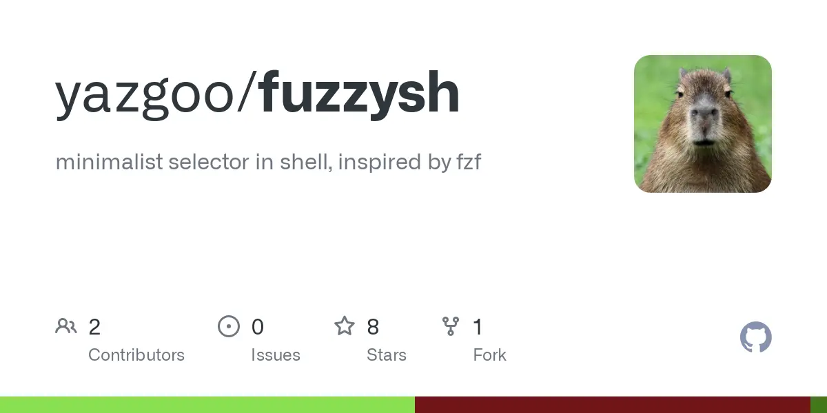 GitHub - yazgoo/fuzzysh: minimalist selector in shell, inspired by fzf