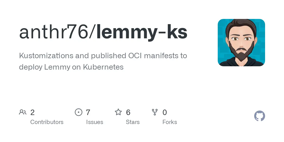 GitHub - anthr76/lemmy-ks: Kustomizations and published OCI manifests to deploy Lemmy on Kubernetes