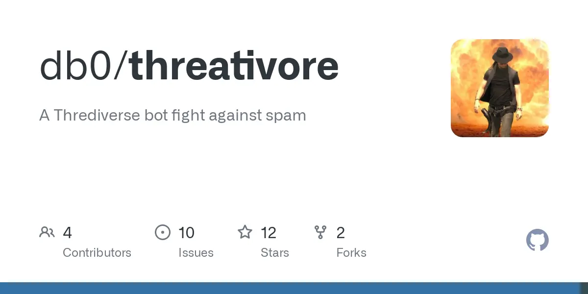 GitHub - db0/threativore: A Thrediverse bot fight against spam