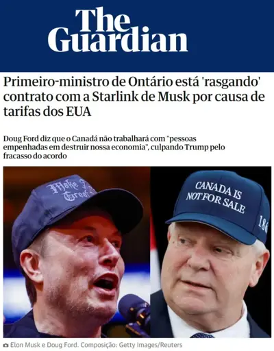 Print da matéria do jornal britânico The Guardian.