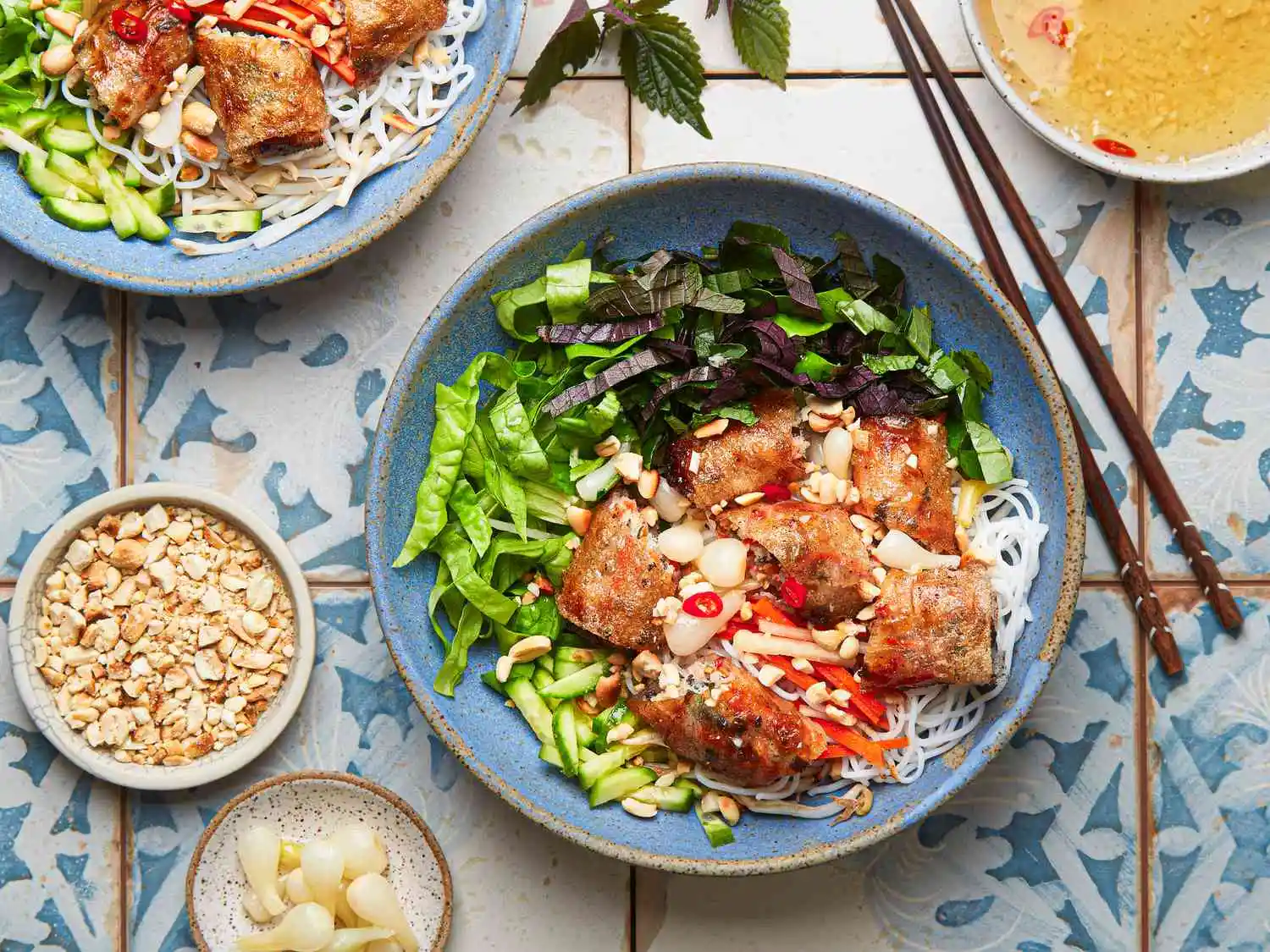 Vermicelli Noodle Bowl With Imperial Rolls