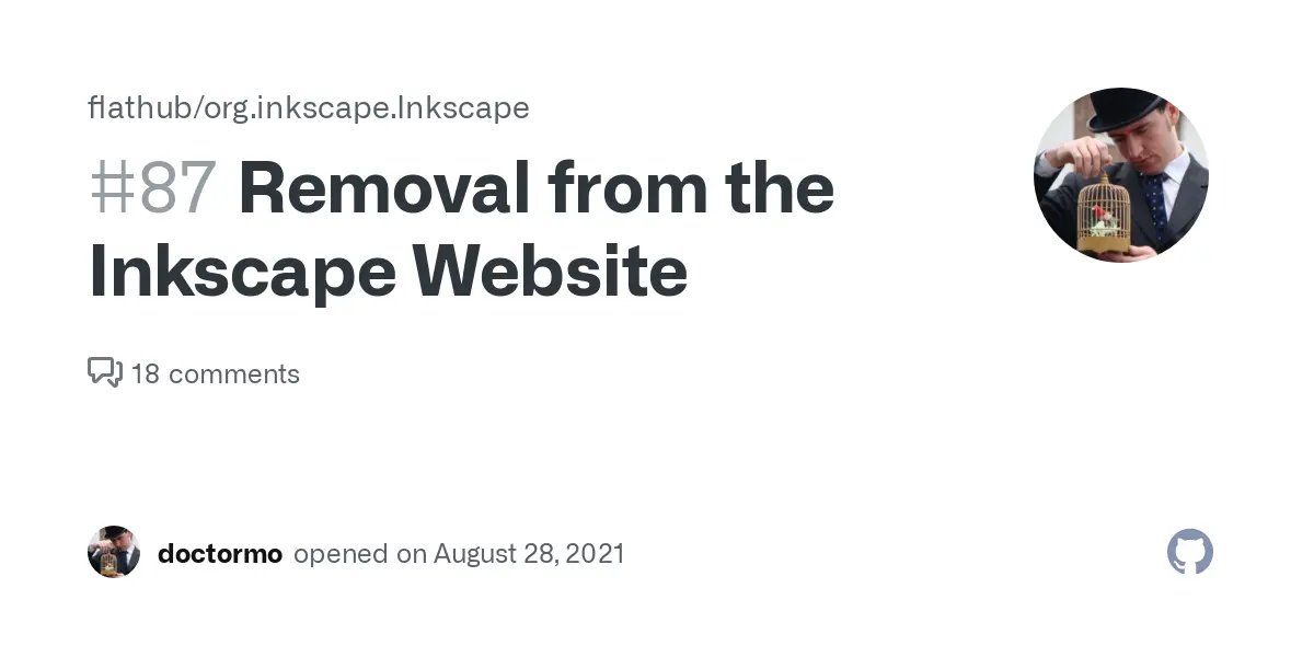 Removal from the Inkscape Website · Issue #87 · flathub/org.inkscape.Inkscape