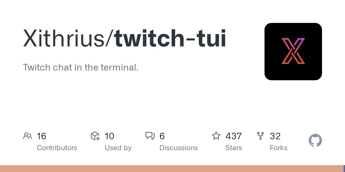 GitHub - Xithrius/twitch-tui: Twitch chat in the terminal.