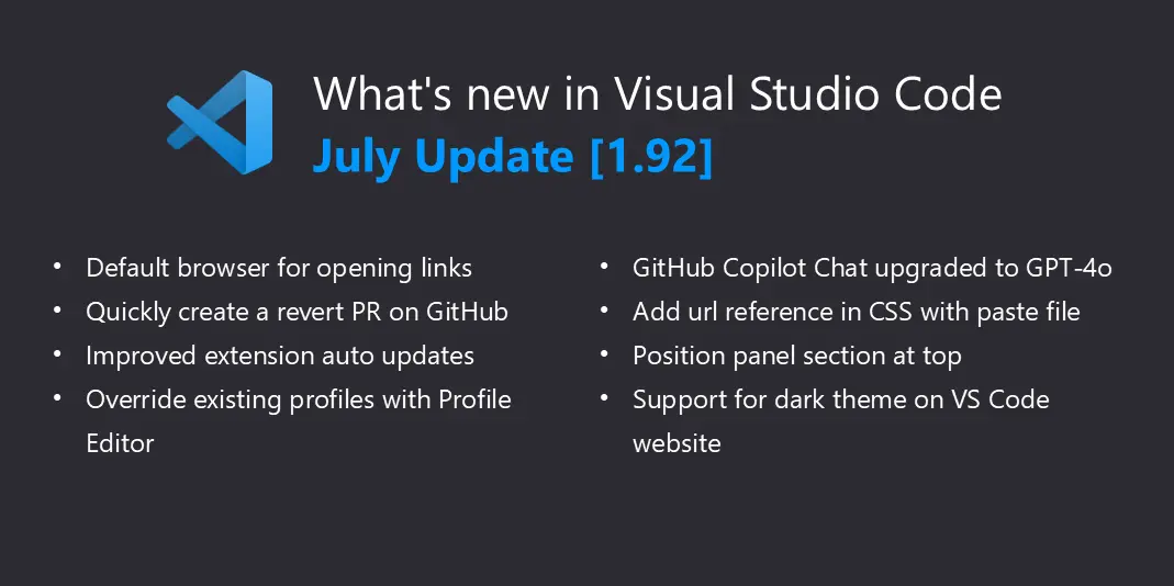 Visual Studio Code July 2024