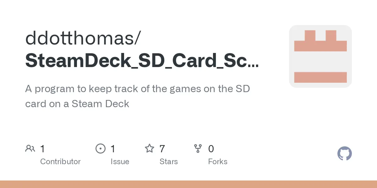 GitHub - ddotthomas/SteamDeck_SD_Card_Scanner: A program to keep track of the games on the SD card on a Steam Deck