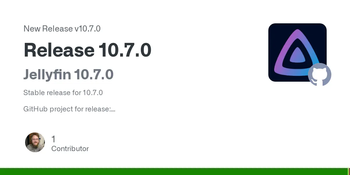 Release Release 10.7.0 · jellyfin/jellyfin