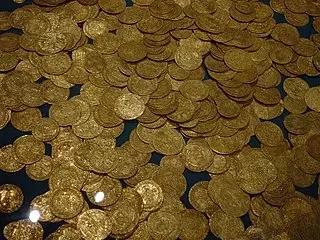 A whole bunch of gold coins