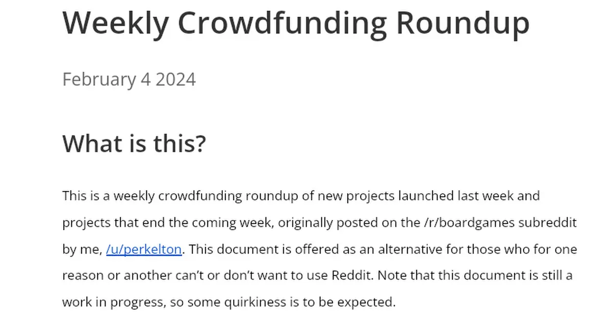 Weekly Crowdfunding Roundup: February 4 2024