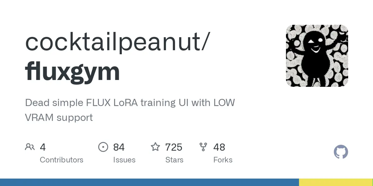 GitHub - cocktailpeanut/fluxgym: Dead simple FLUX LoRA training UI with LOW VRAM support