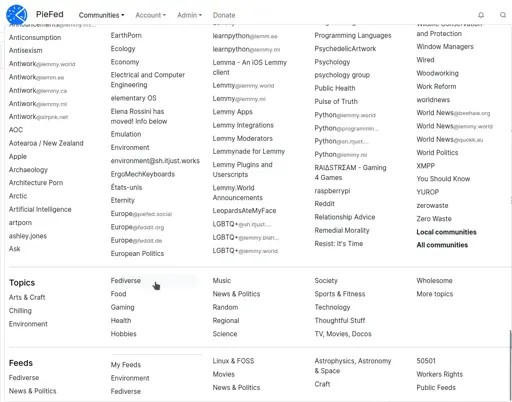 The communities menu is now mega