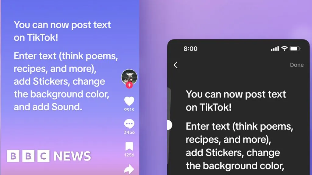 TikTok adds text-only posts as social media battle escalates