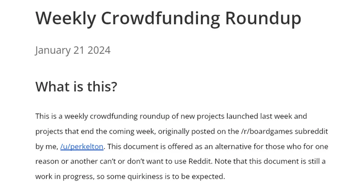 Weekly Crowdfunding Roundup: January 21 2024